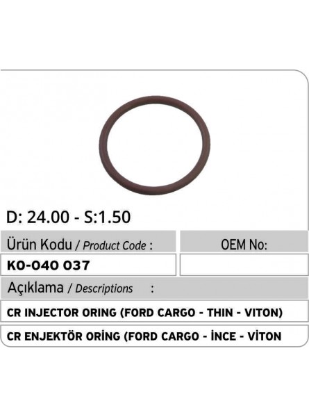 CR УПЛОТНИТЕЛЬНОЕ КОЛЬЦО ФОРСУНКИ (FORD CARGO - THIN - VITON)